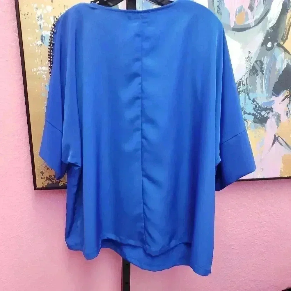 Calvin Klein Royal Blue Shoulder Embellished Blouse - Picture 5 of 5